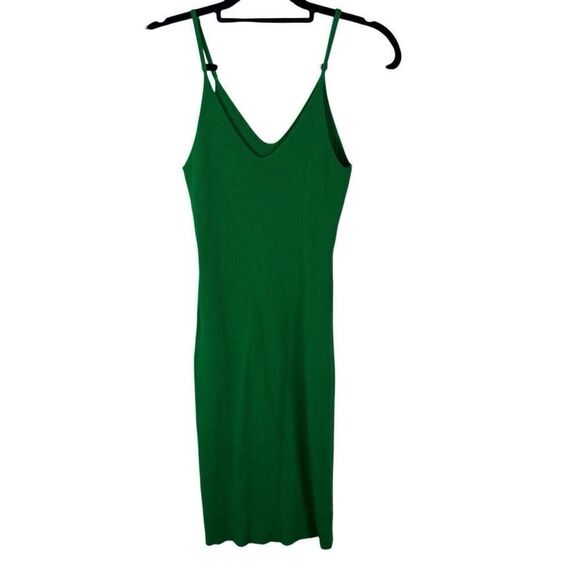 SHEIN Dresses & Skirts - SHEIN emerald green ribbed dress- size M